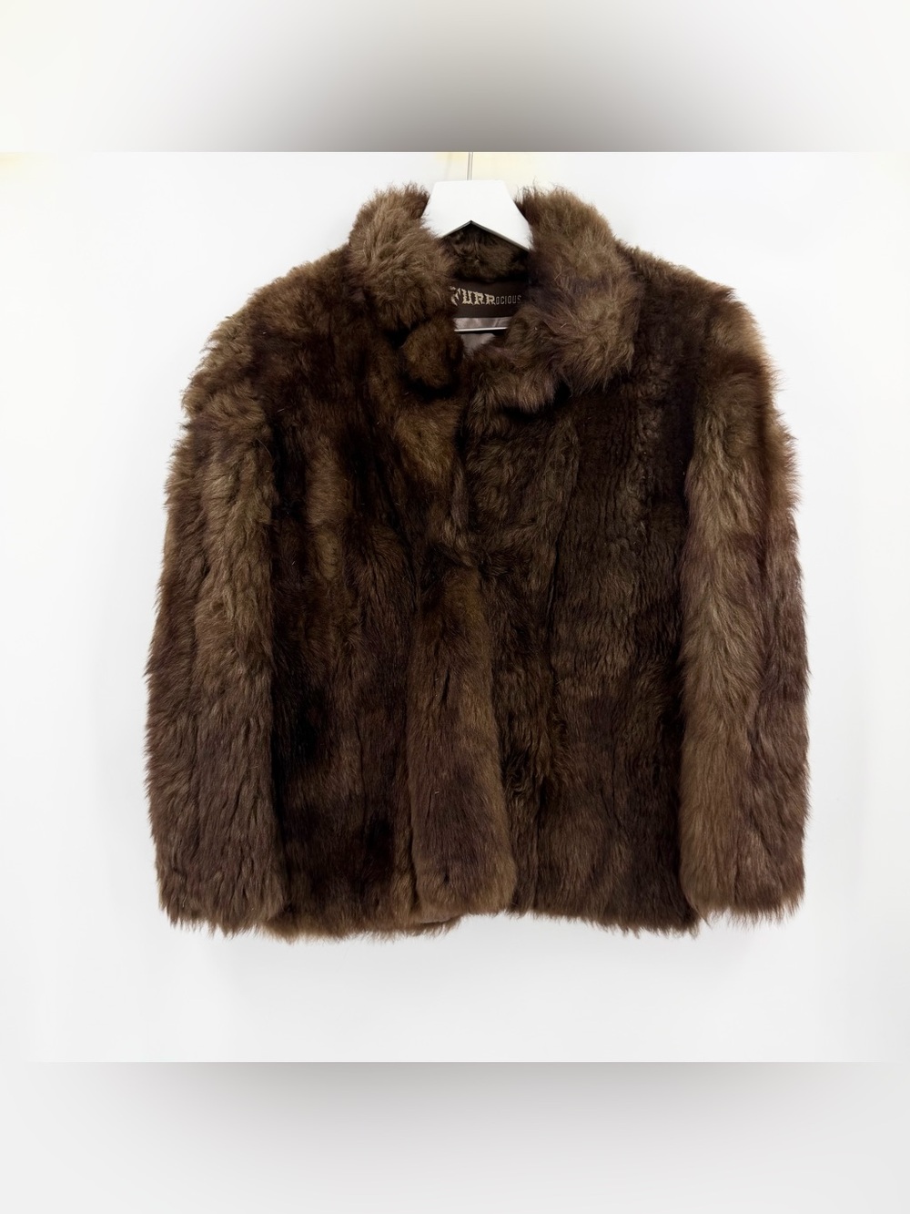 Vintage Furrocious Tuscan Lamb Shearling Fur Teddy Coat Lined Brown Size Small